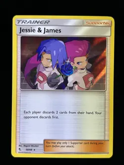 Pokemon Card Trainer Jessie & James Holo 58/68 Hidden Fates NM 2019 - Image 1