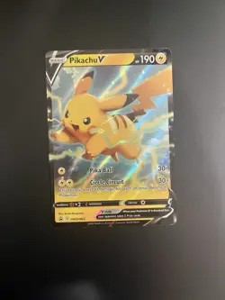 Pikachu V SWSH063 Sword & Shield Promo Holo 190HP Pika Ball Pokemon TCG - Image 1