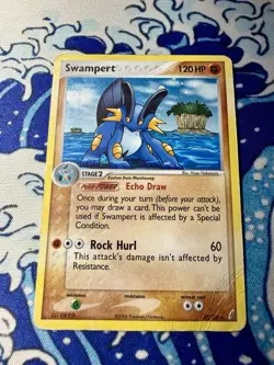 Pokemon 2006 Swampert Holo Rare 27/100 EX Crystal Guardians DMG Head Swirl 🌀 - Image 1