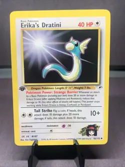 Pokemon TCG 1st Edition Erika's Dratini 42/132 Gym Heroes WOTC VTG 2000 LP+ - Image 1
