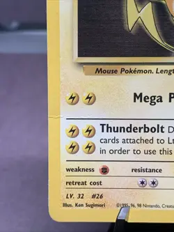 Pokemon TCG Lt. Surge's Raichu 28/132 Gym Heroes Set Non Holo Rare 2000 VTG WOTC - Image 2