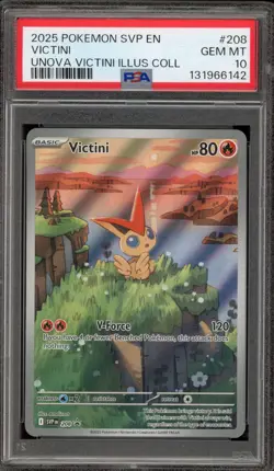Pokemon Victini Unova Illustration Coll. Promo SVP EN 208 PSA 10 Gem Mint - Image 1