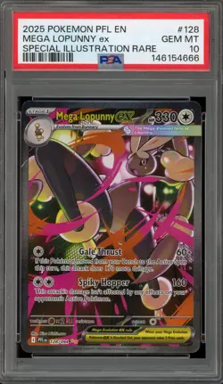 Pokemon Mega Lopunny ex Phantasmal Flames Special Illustration Rare #128 PSA 10 - Image 1