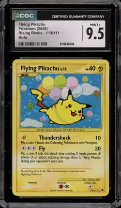 Pokemon Flying Pikachu Rising Rivals Holo Secret Rare #113 CGC 9.5 - Image 1