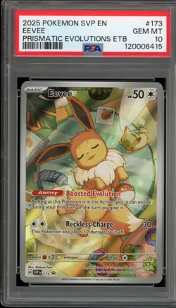 Pokemon Eevee Prismatic Evolutions ETB Promo SVP EN 173 PSA 10 Gem Mint - Image 1