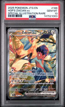 2025 Pokemon Journey Together #186 Hop's Zacian Special Illustration Rare PSA 10 - Image 1