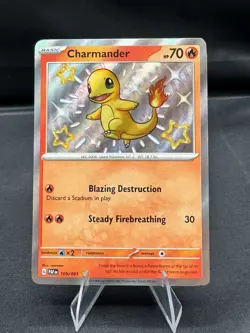 Pokemon tcg Charmander SV: Paldean Fates Shiny Rare Holo 109/091 English Basic … - Image 1