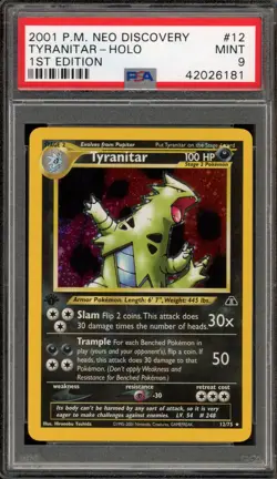Pokemon Tyranitar Neo Discovery 1st Edition Holo Rare #12 PSA 9 Mint - Image 1