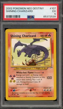 Pokemon Shining Charizard Neo Destiny Unlimited Holo Secret Rare #107 PSA 5 - Image 1
