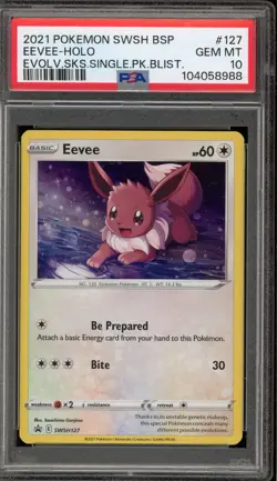 Pokemon Eevee Evolving Skies Blister Pk. Black Star Holo Promo SWSH127 PSA 10 - Image 1
