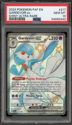 Pokemon Gardevoir ex Paldean Fates Shiny Ultra Rare #217 PSA 10 Gem Mint - Image 1
