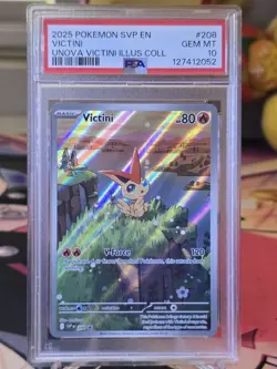 2025 Pokemon SVP EN Victini Unova Victini Illusion Collection #208 psa 10 - Image 1