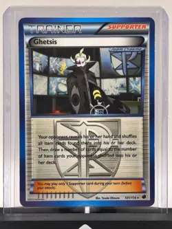 2013 Pokemon TCG Plasma Freeze Trainer Ghetsis (Team Plasma) 101/116 Non-Holo LP - Image 3