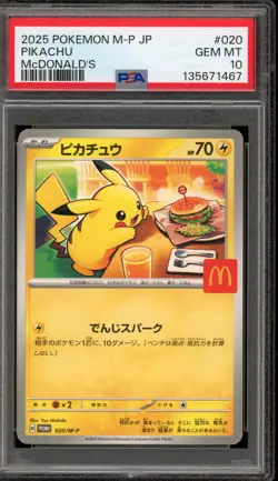 Pokemon 2025 Pikachu McDonald's Purchase JPN Promo 020/M-P PSA 10 Gem Mint - Image 1