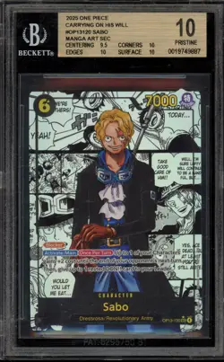 One Piece CCG Sabo Carrying on His Will Manga Alternate Art OP13-120 BGS 10 - Image 1