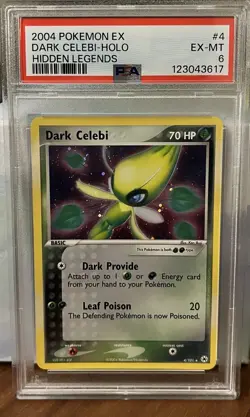Pokemon EX 2004 Hidden Legends Dark Celebi Holo Rare 4/101 PSA 6 - Image 1