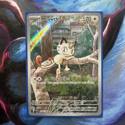 Pokemon TCG Card Meowth 106/094 Phantasmal Flames Illustration Rare - NM - Image 1