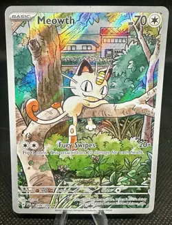 Meowth 106/094 Illustration Rare Phantasmal Flames Pokemon Card TCG NM - Image 1