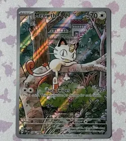 Pokemon TCG Meowth 106/094 Illustration Rare Mega Evolution Phantasmal Flames NM - Image 2
