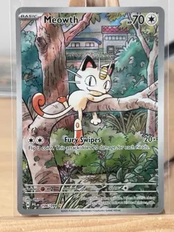 Pokemon TCG Meowth 106/094 Phantasmal Flames Illustration Rare NM - Image 1