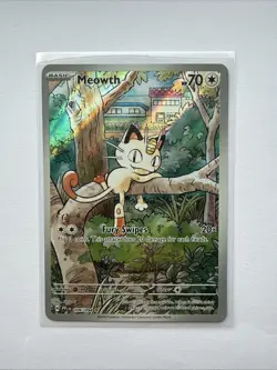 Pokemon TCG Meowth Phantasmal Flames- illustration Rare- 106/094 NM - Image 1