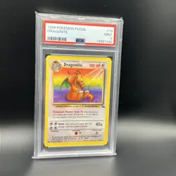 Dragonite PSA 9 Pokemon Card 19/62 Fossil Set Rare Non Holo Vintage 1999 - Image 1