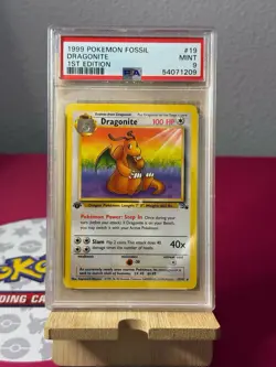 1999 1st Ed Dragonite 19/62 Rare PSA 9 Mint Pokemon Fossil WOTC - Image 1
