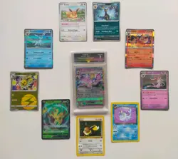 Eeveelution Card Bundle | Espeon ex Slab | WOTC Vintage Vaporeon Umbreon TCG Lot - Image 1