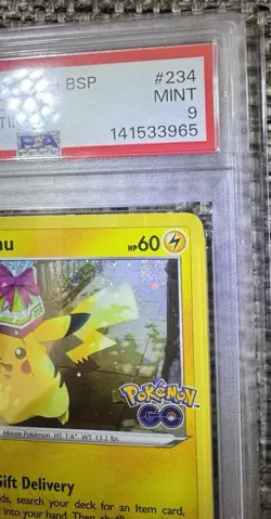 Pikachu SWSH234 PSA 9 Mint Holo Bleed Pokemon Go Tins Promo Card Swirl 🌀🔥🔥 - Image 3