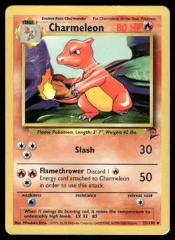 Pokemon Cards Charmeleon 35/130 Base Set 2 Uncommon HP - Image 1