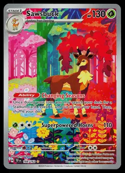 Pokemon Card - Sawsbuck Temporal Forces 166/162 Illustration Rare 2024 - Image 1