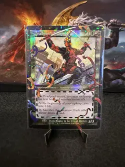 MTG Deadpool, Trading Card Secret Lair Confetti Pool Party Foil Chase Card 7129 - Image 1