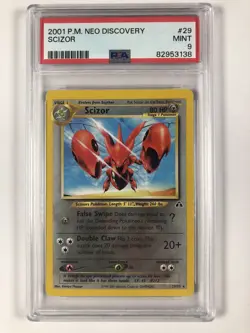 2001 SCIZOR NEO DISCOVERY PSA 9 MINT #29/75 POKEMON CARD TCG WOTC - Image 1