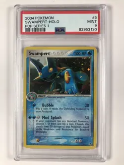 Swampert 5/17 PSA 9 MINT Pokemon Card Holo Rare POP Series 1. Super Low Pop!!! - Image 1