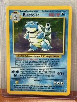 1999 Blastoise Pokemon Holo Foil Rare Card 2/102 Original Base Set 1999 - Image 1