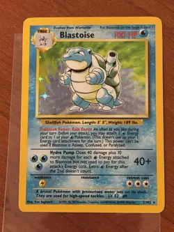1999 Blastoise Pokemon Holo Foil Rare Card 2/102 Original Base Set 1999 - Image 2