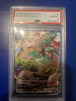 2020 Pokemon SWSH Snorlax VMAX #142 GEM MT 10 PSA Graded Card - Image 1