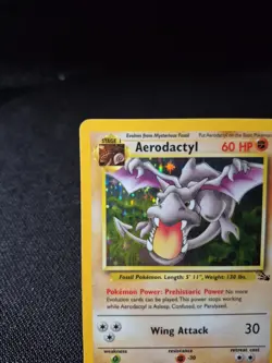 Pokemon TCG Aerodactyl Fossil Holo Card 1/62 Unlimited Rare, LP/NM Condition - Image 2