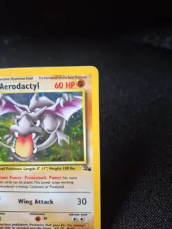 Pokemon TCG Aerodactyl Fossil Holo Card 1/62 Unlimited Rare, LP/NM Condition - Image 3