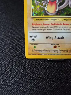 Pokemon TCG Aerodactyl Fossil Holo Card 1/62 Unlimited Rare, LP/NM Condition - Image 5