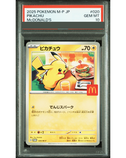 PSA 10 Pikachu 020/M-P McDonald's Happy set Promo 2025 Pokemon Card Game - Image 1