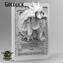 Pokemon 3D Printed Card - GOLDUCK - Image 1