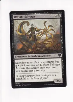 2020 MAGIC THE GATHERING MTG COMMANDER LEGENDS DEFIANT SALVAGER (#1) (X) - Image 1