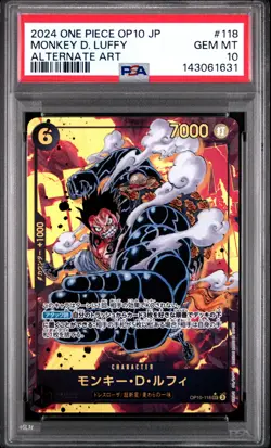 2024 ONE PIECE JAPANESE OP10-ROYAL BLOOD ALTERNATE ART MONKEY D. LUFFY PSA 10 - Image 1