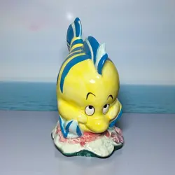 Flounder The Little Mermaid Disney's Ceramic Figurine Taiwan Cartoon Fish - Image 1