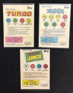 Set of 3 1983 Topps Scratch-Off Trading Cards- Turbo, Zaxxon, Donkey Kong Junior - Image 2