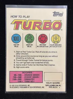 Set of 3 1983 Topps Scratch-Off Trading Cards- Turbo, Zaxxon, Donkey Kong Junior - Image 4