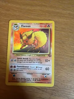 Pokemon TCG Flareon Jungle Holo Card 3/64 Unlimited Rare - Image 1