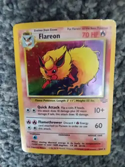 Pokemon TCG Flareon Jungle Holo Card 3/64 Unlimited Rare LP/MP - Image 1