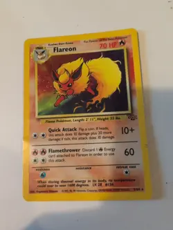 Pokemon TCG Flareon Jungle Holo Card 3/64 Unlimited Rare WOTC 1999 Vintage NM - Image 1